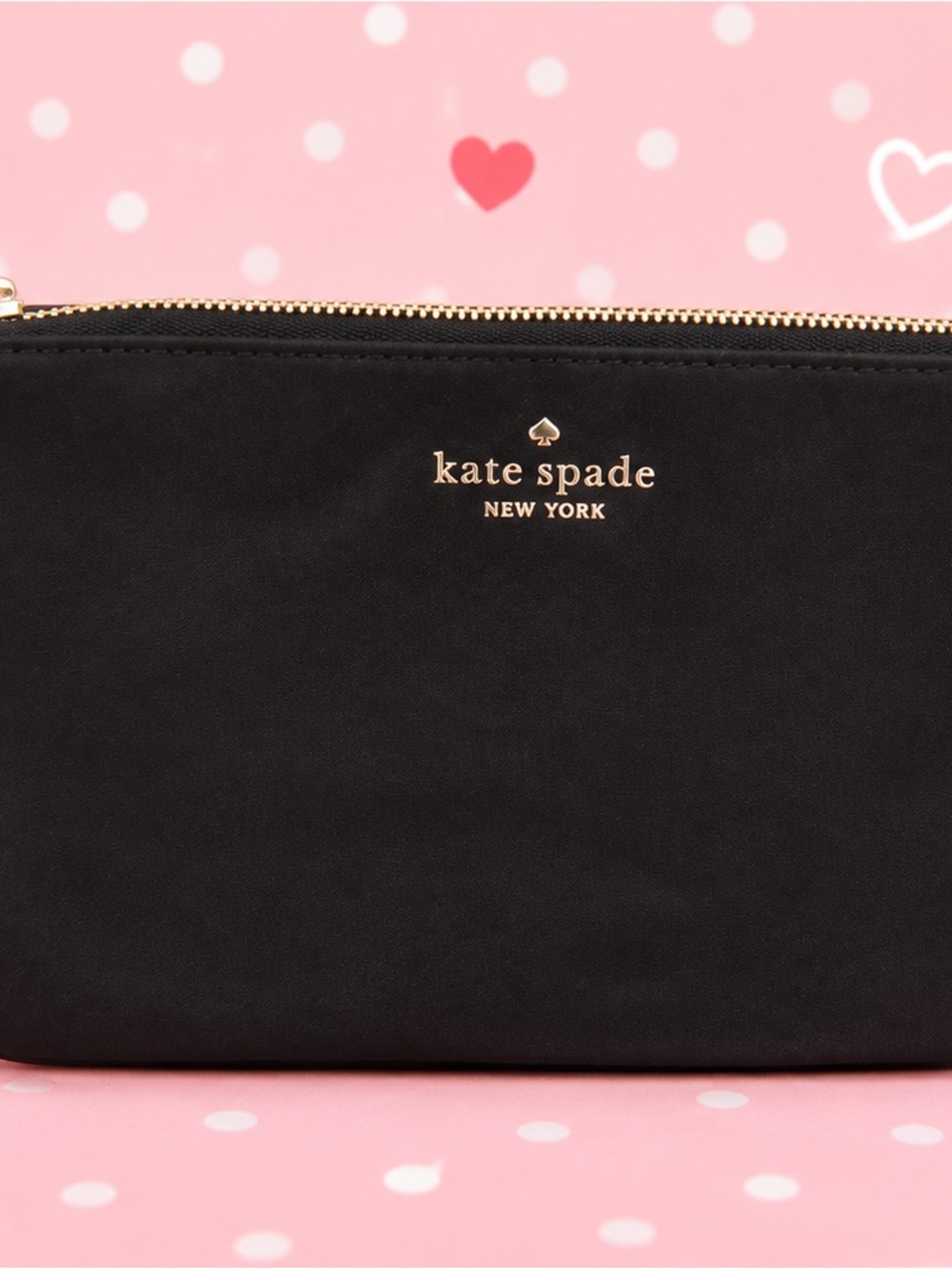 Kate Spade Chelsea Black Nylon Medium Zip Wristlet